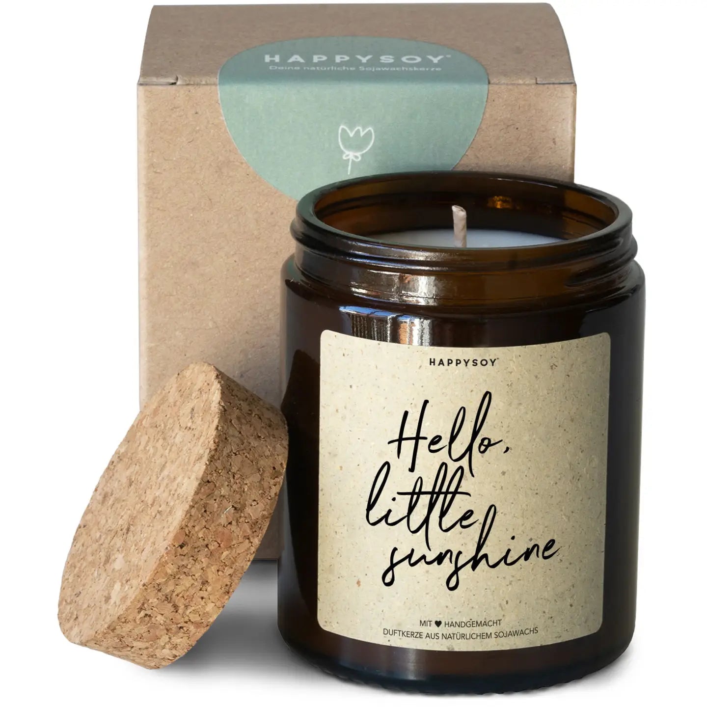 Bougie parfumée avec inscription 'Hello little sunshine'